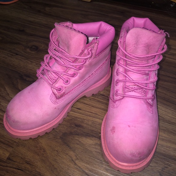 TIMBERLANDS All Pink Kids size 11C - Picture 3 of 7